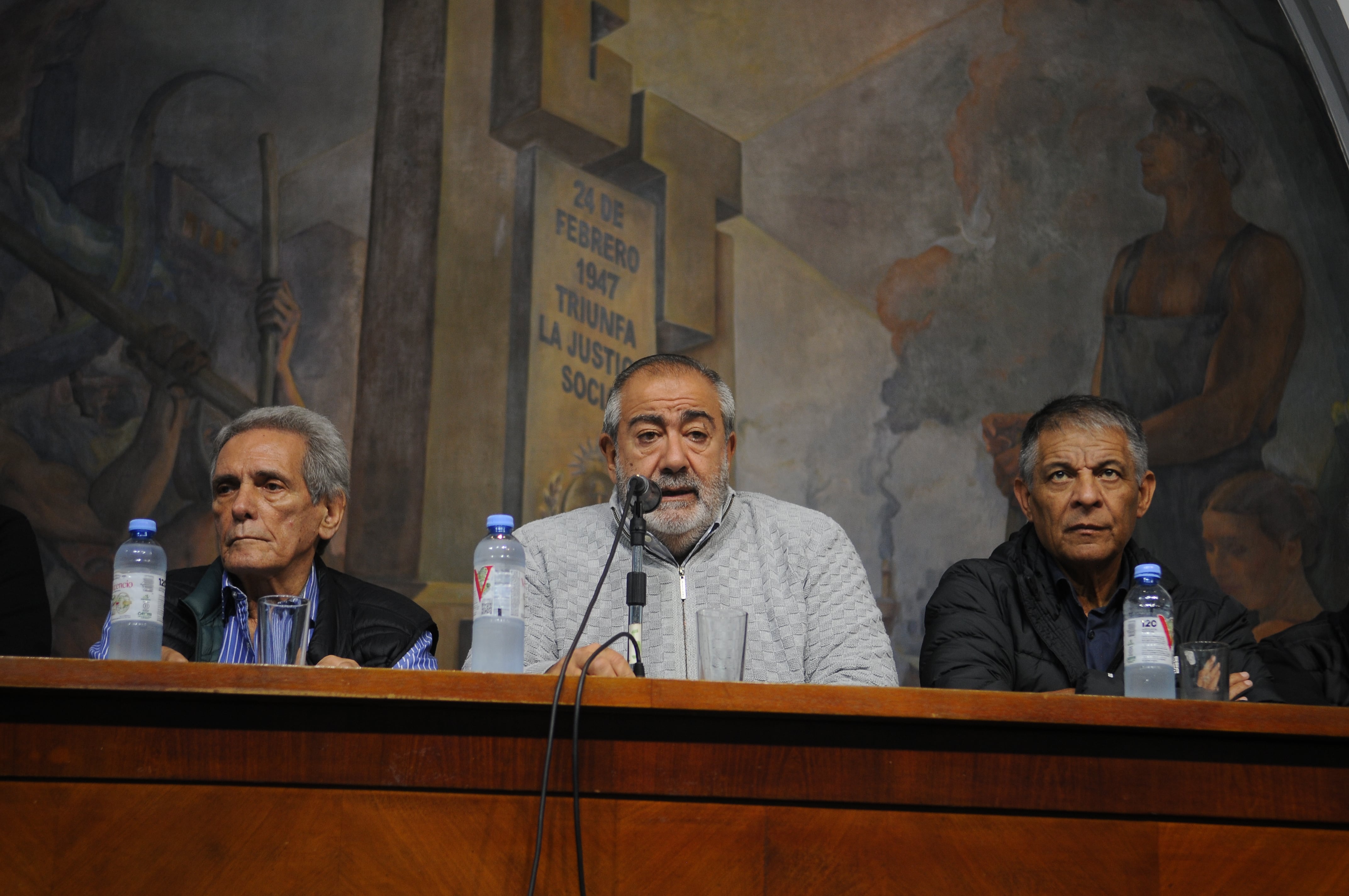 Carlos Acuña, Héctor Daer y Octavio Arguello, triunviros de la CGT.