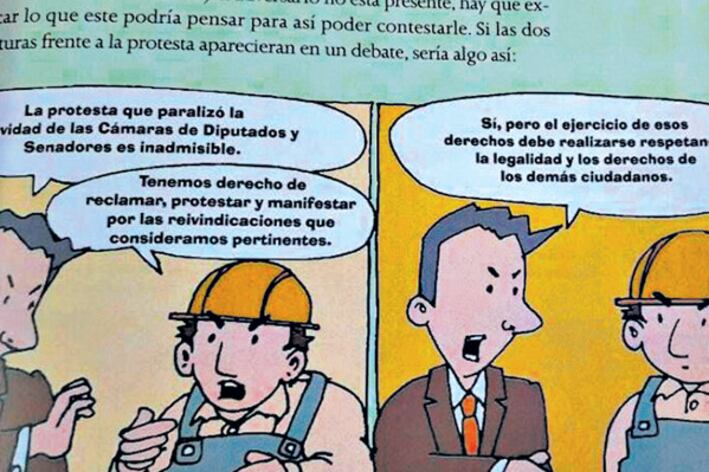 La particular historieta contra el derecho de huelga.