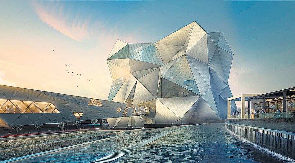 El futuro recinto de Clymb, con la pared de escalada más alta del mundo.