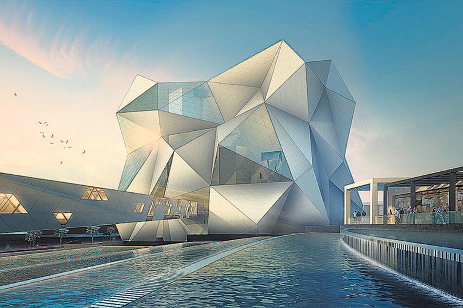 El futuro recinto de Clymb, con la pared de escalada más alta del mundo.