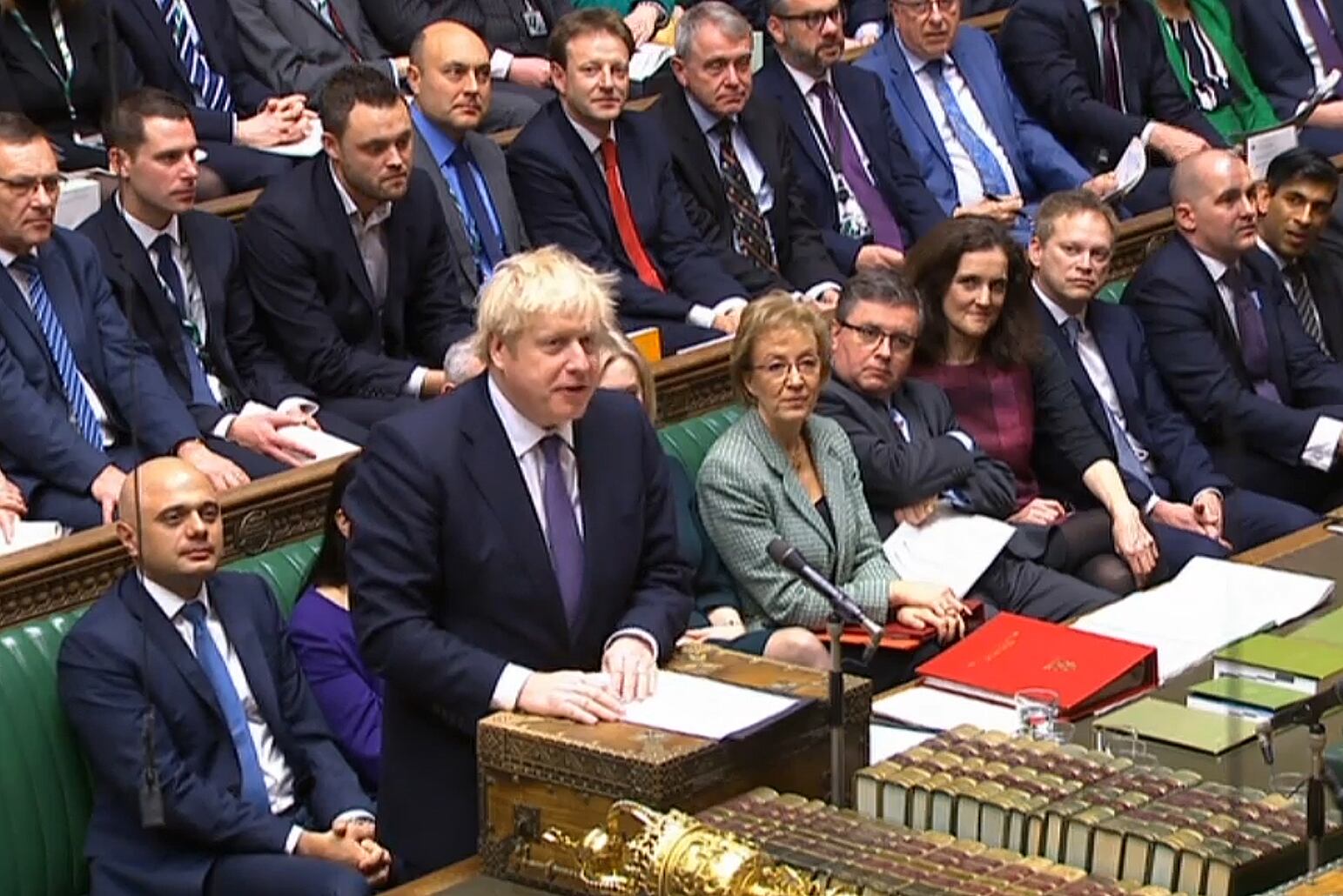 Johnson defiende la ley de Brexit en el parlamento británico.