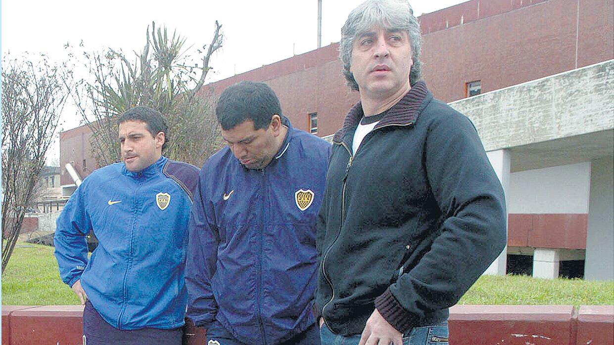 Líderes barrabravas de La 12: Mauro Martín, El Oso Pereyra y Rafa Di Zeo.