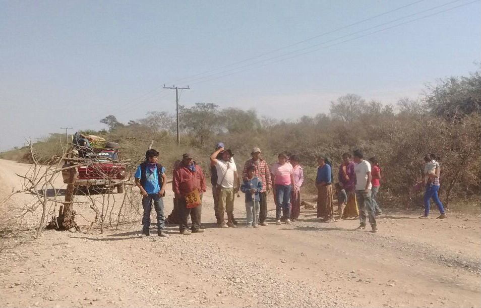 Referentes wichi cortando la ruta 53