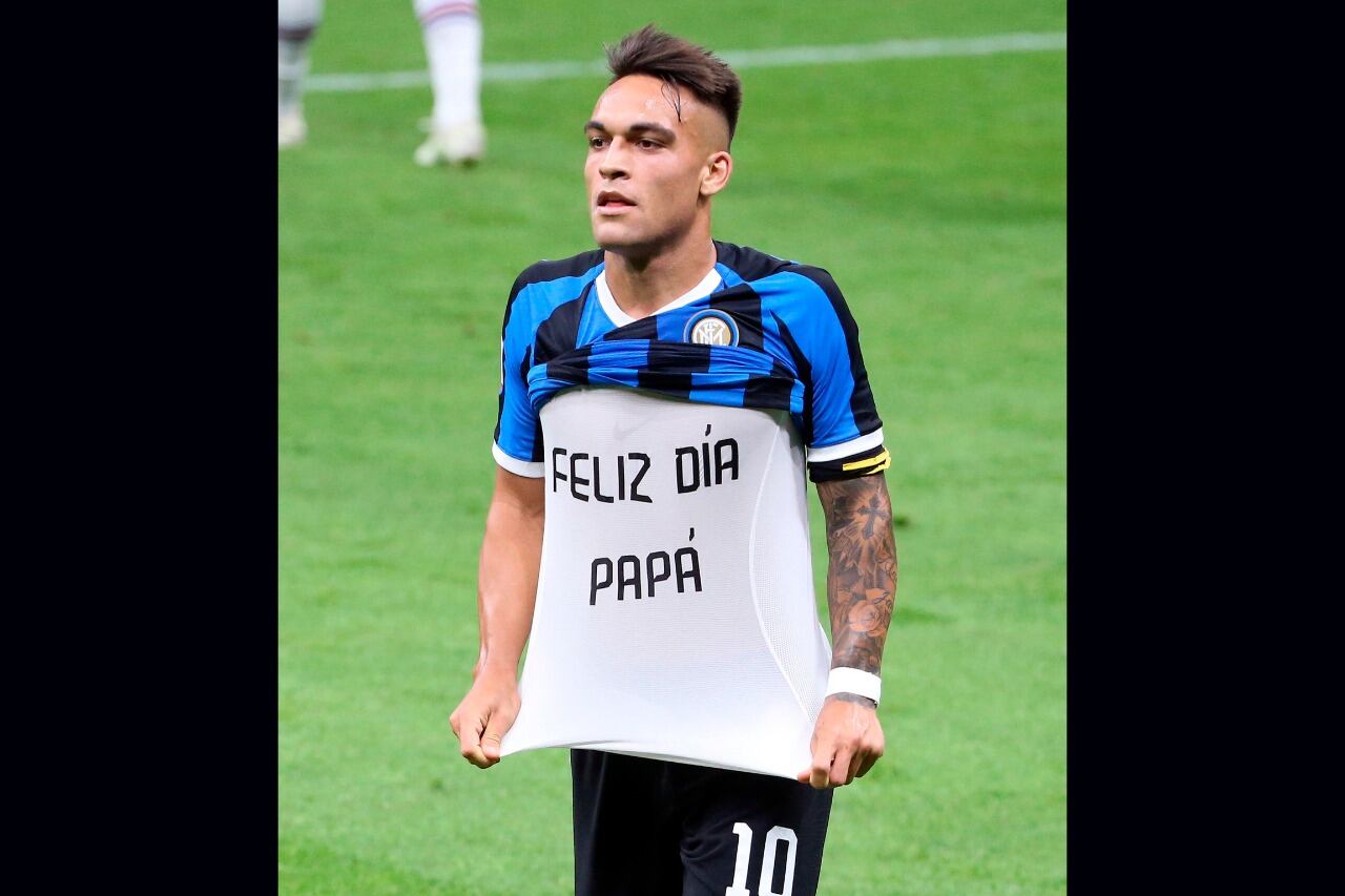 Gol y dedicatoria especial para Lautaro Martínez.