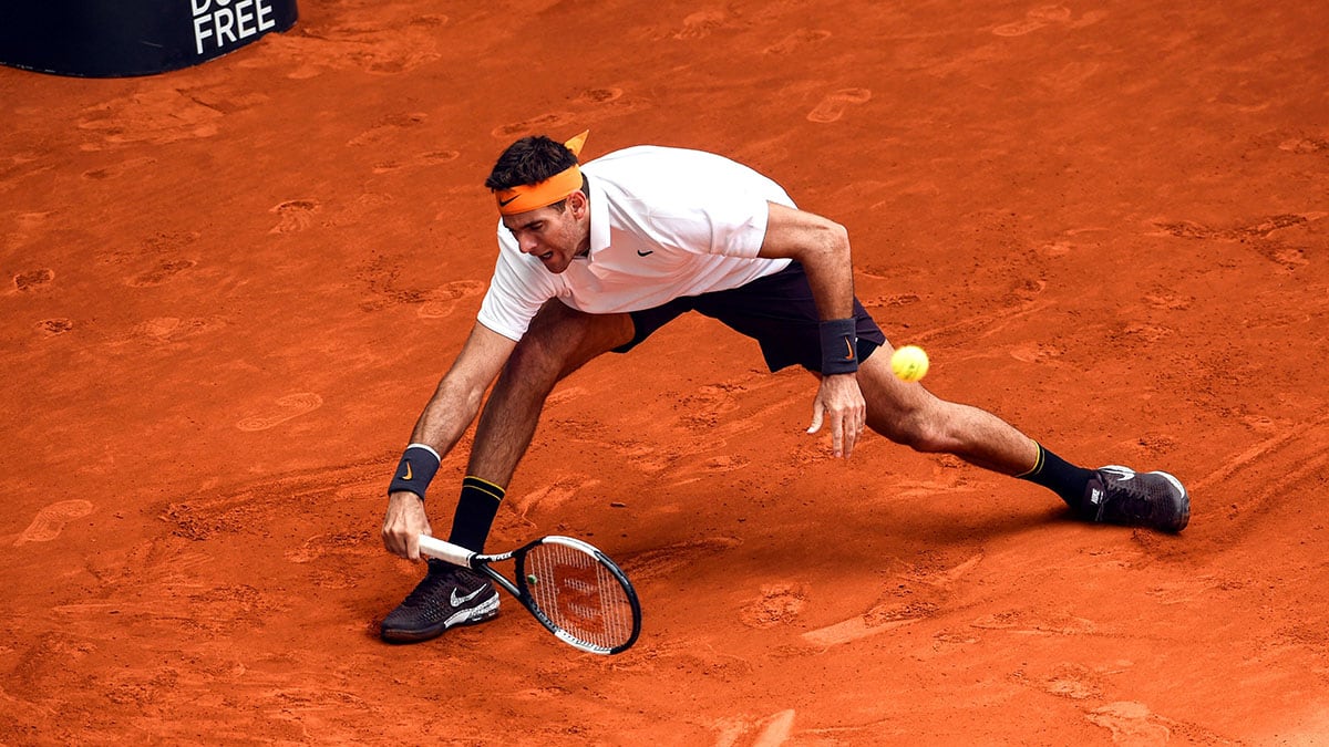 Del Potro en la Caja Mágica de Madrid, frente a Laslo Djere.