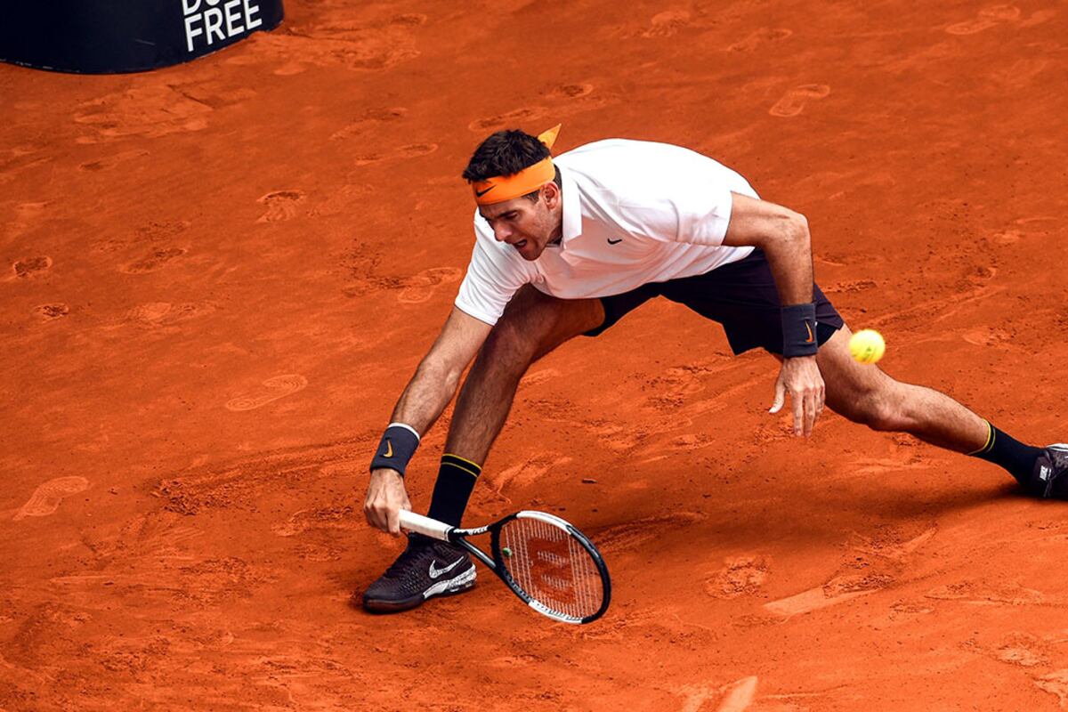 Del Potro en la Caja Mágica de Madrid, frente a Laslo Djere.