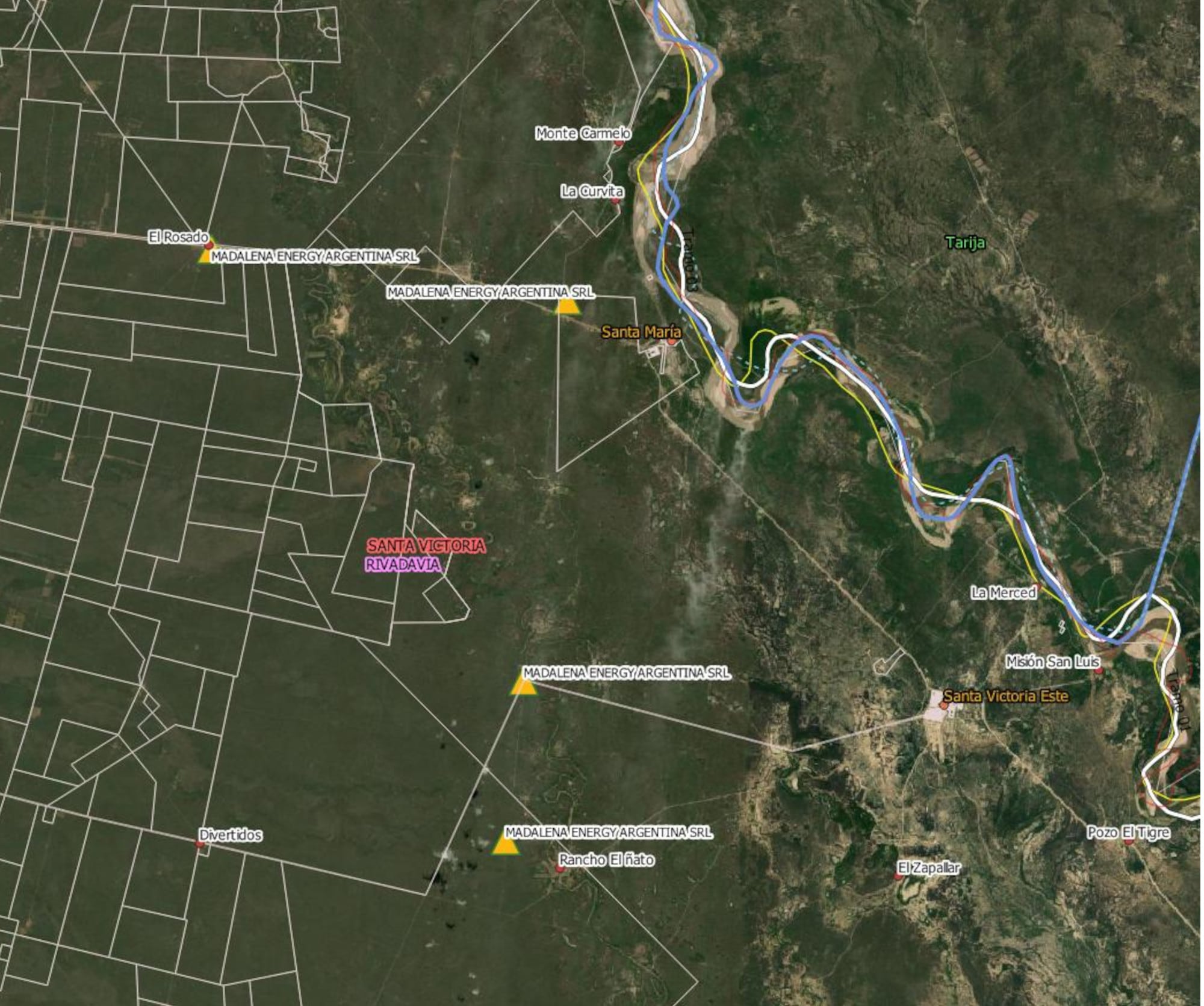 Pozos petroleros en territorio de las comunidades de Lhaka Honhat. 