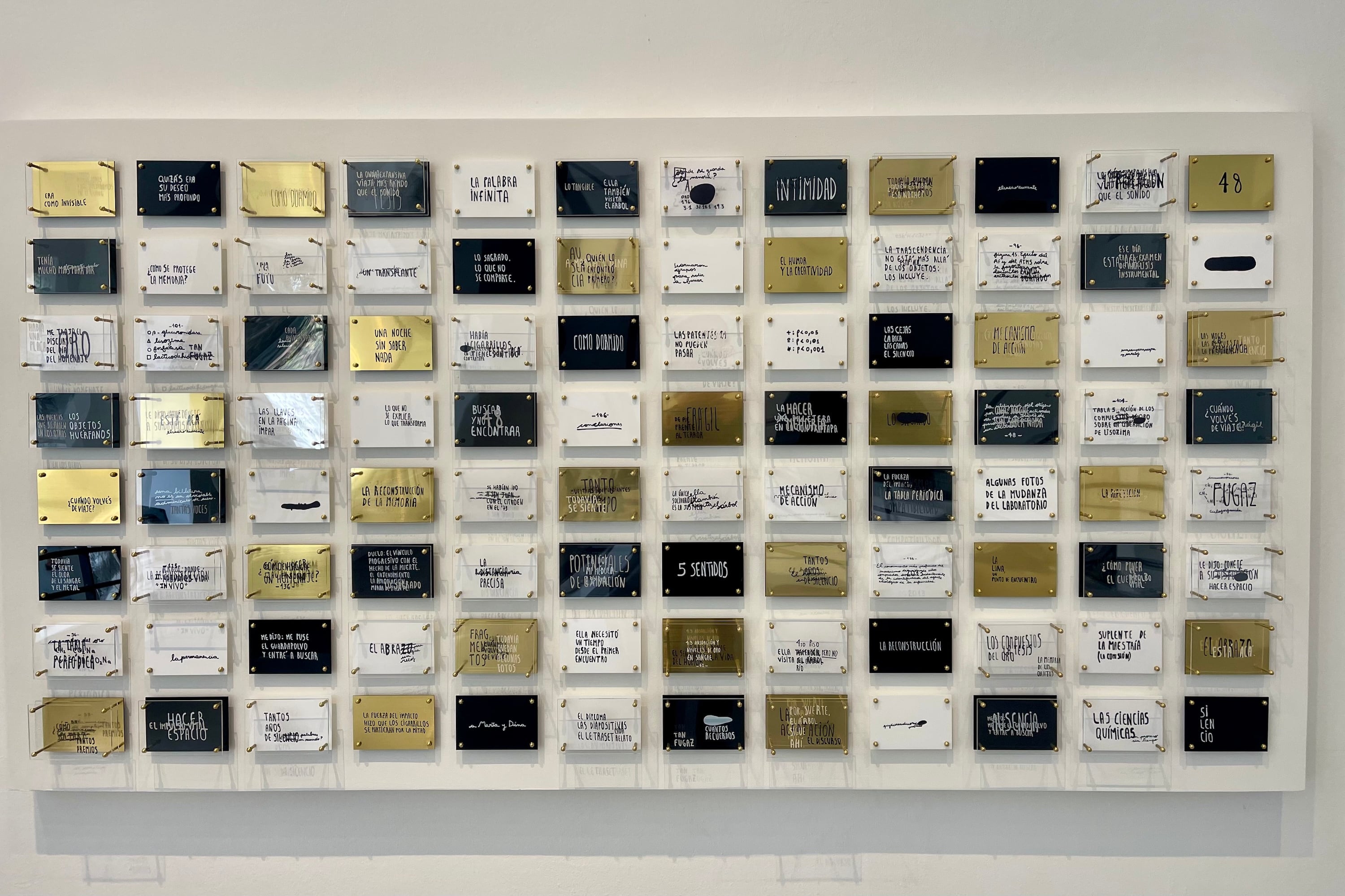 Obra princial de la muestra de Dina Roisman en el Conti. Abajo: Detalle de la obra de D. Roisman.