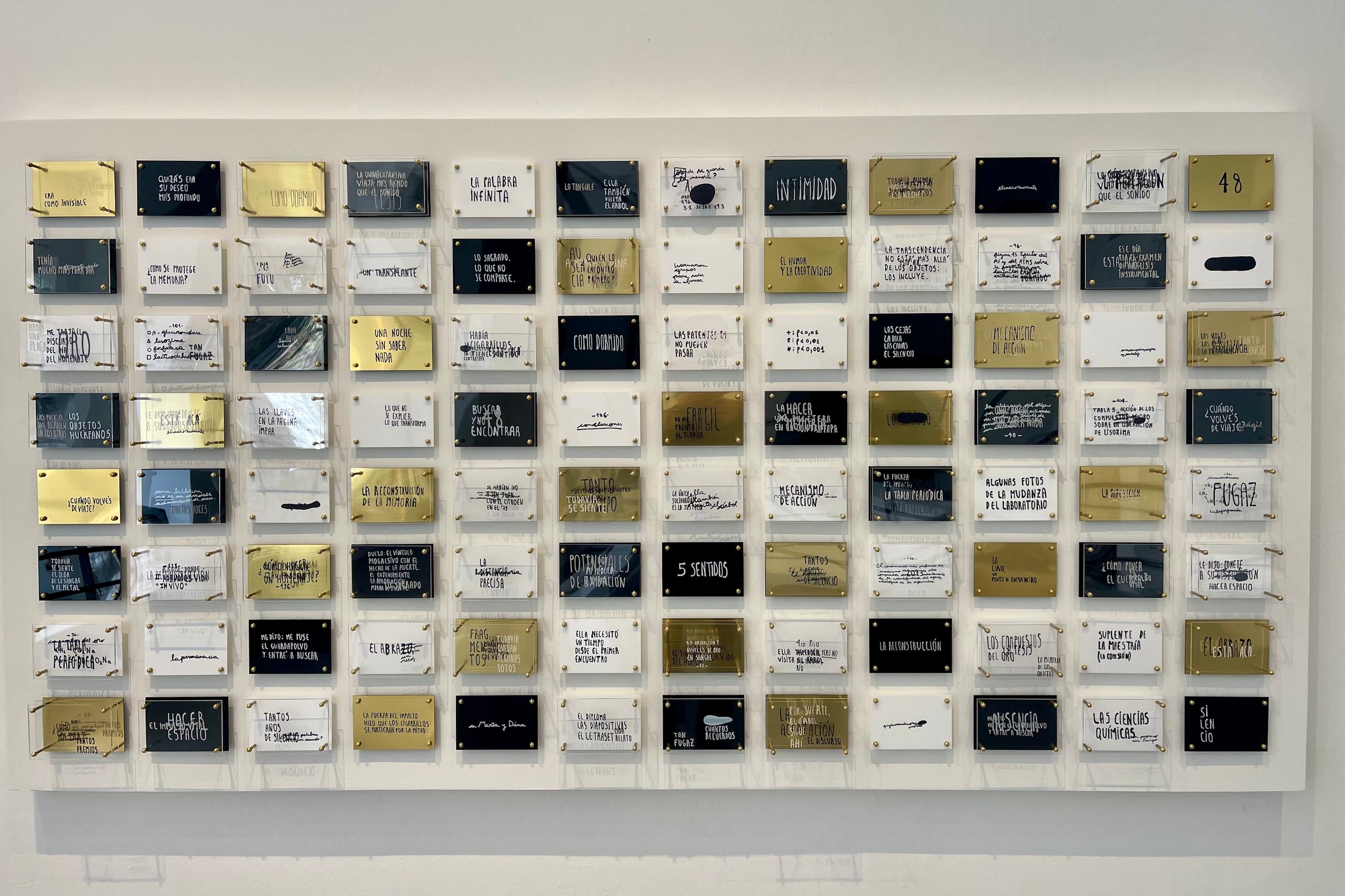 Obra princial de la muestra de Dina Roisman en el Conti. Abajo: Detalle de la obra de D. Roisman.