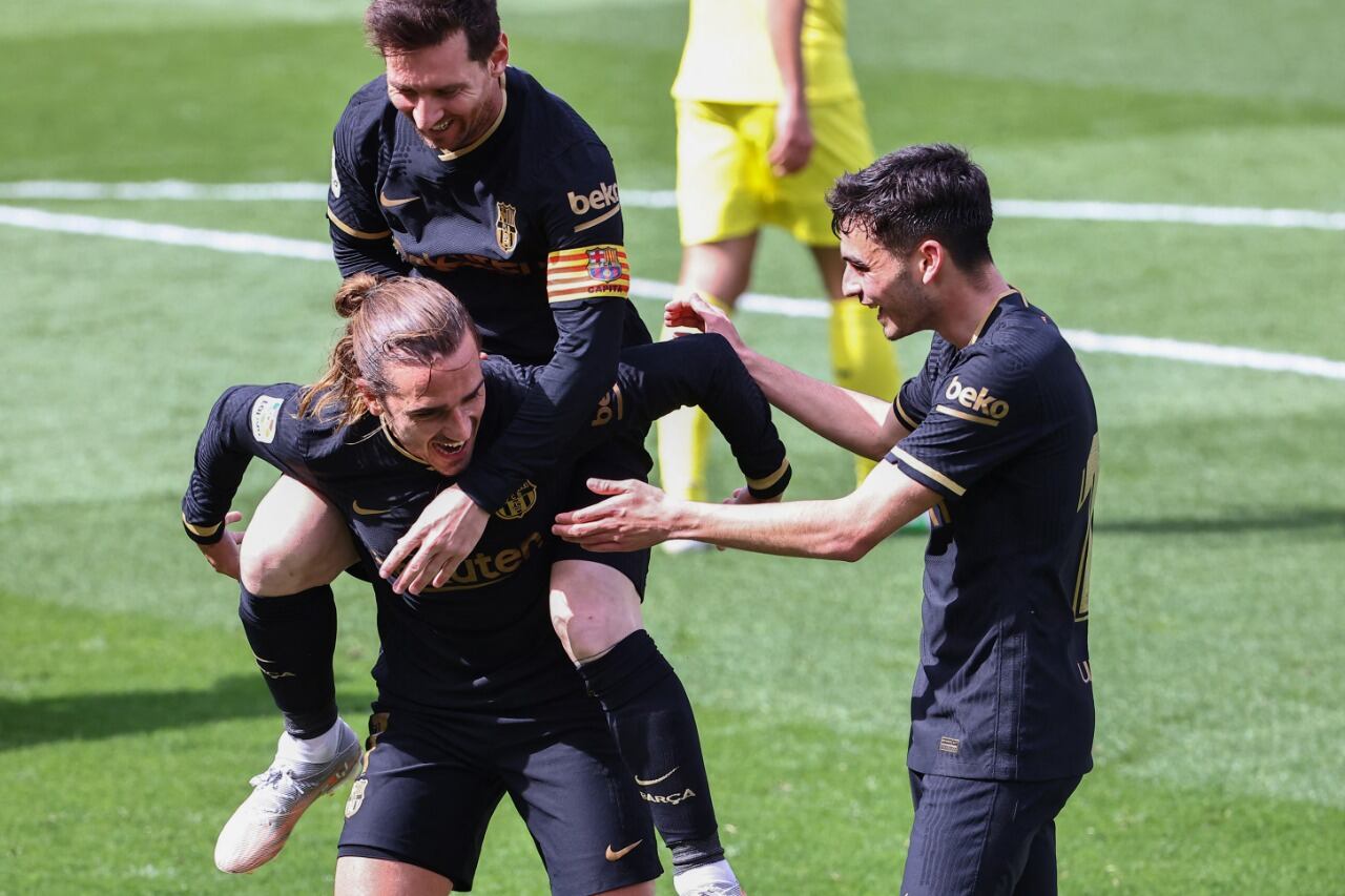 El festejo de uno de los goles de Griezmann