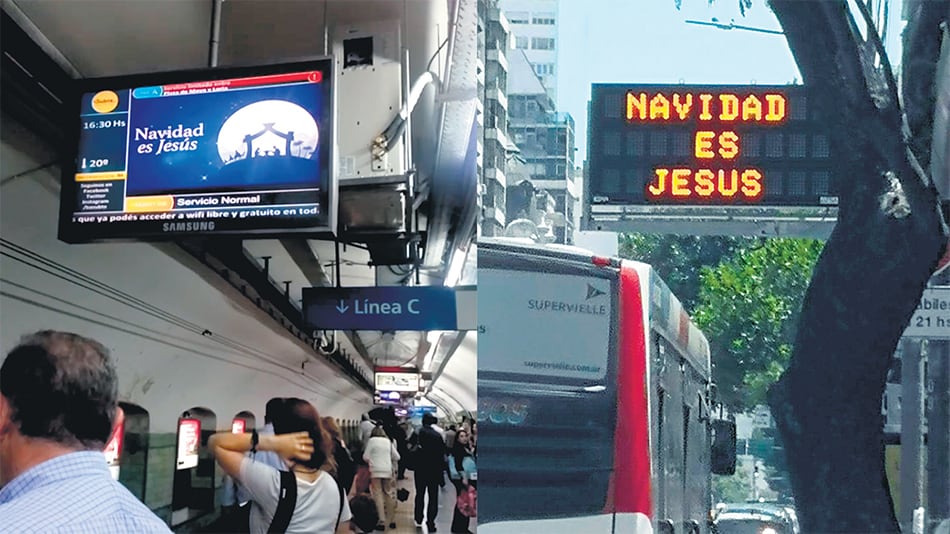 La cartelería digital para información vial y las pantallas del subte que se destinan a información oficial mostraron el mensaje pedido por Aciera.