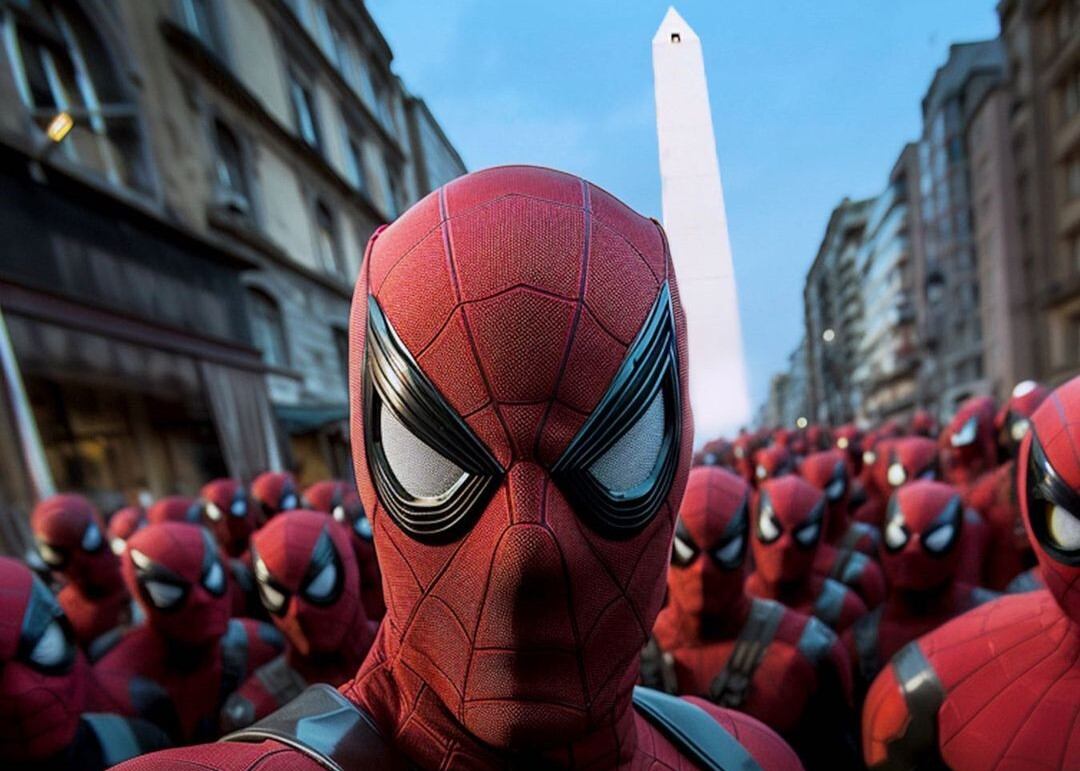 La imagen del flyer con el que Uki Deane invita a la gente a vestirse de Spiderman y asistir a la Plaza de la República.