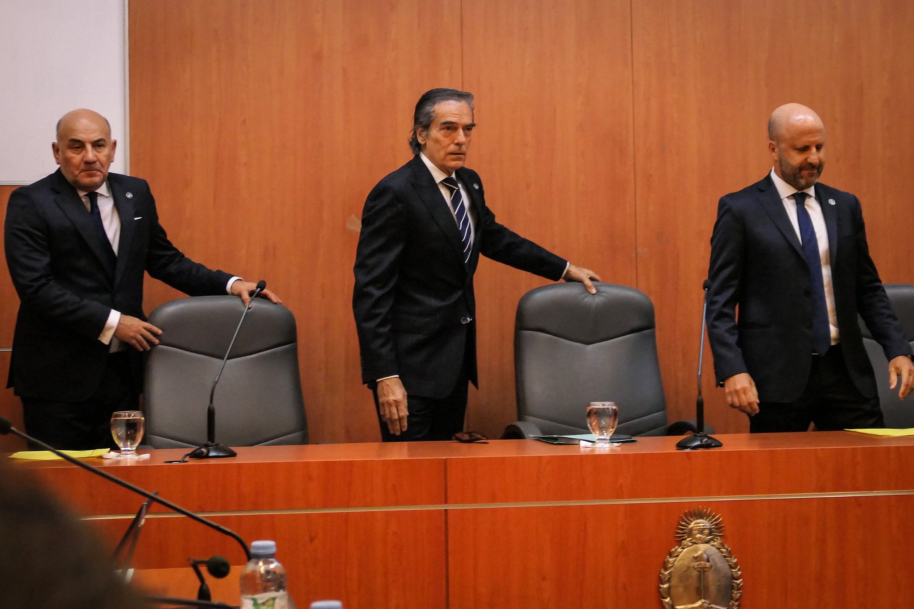 Camaristas Gustavo Hornos, Diego Barroetaveña y Mariano Borinsky, en el fallo que ratificó las condenas en la causa vialidad. 