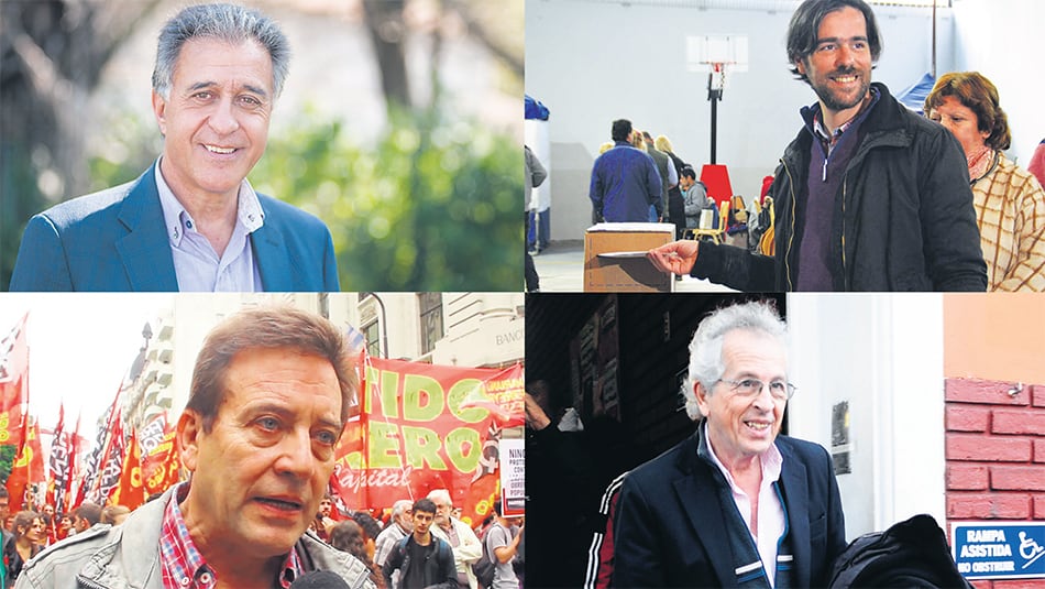 Néstor Pitrola (arriba izq.), Nicolás del Caño (arriba der.), Marcelo Ramal (abajo izq.) y Luis Zamora pasaron el filtro.