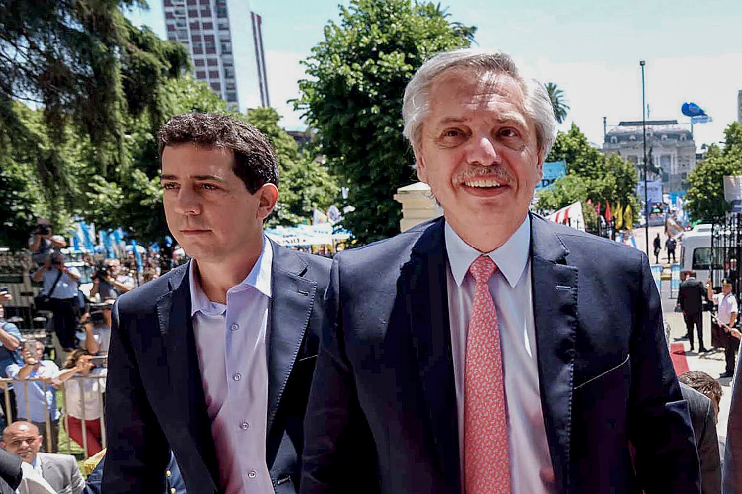 Presidente Alberto Fernández y ministro del Interior Wado de Pedro.