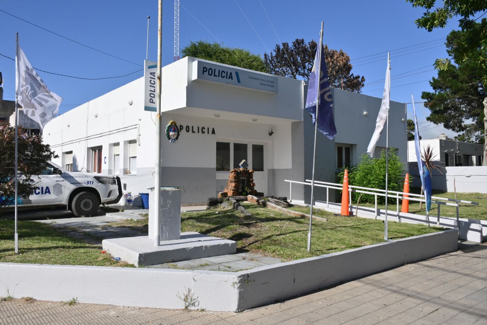 Comisaria de Santa Teresita donde se encuentran alojados los imputados por el asesinato de Tomas Tello.