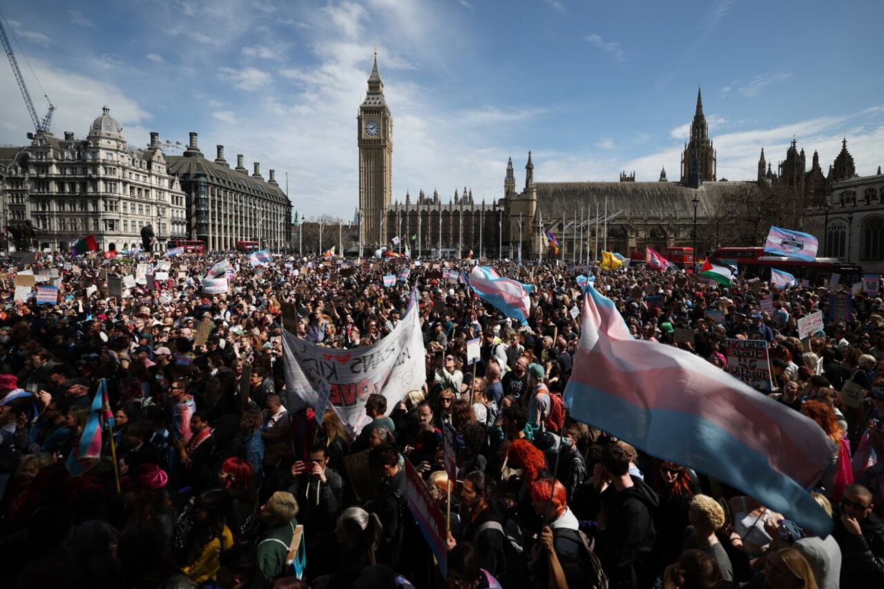 Una imagen de la manifestación en la capital del Reino Unido.