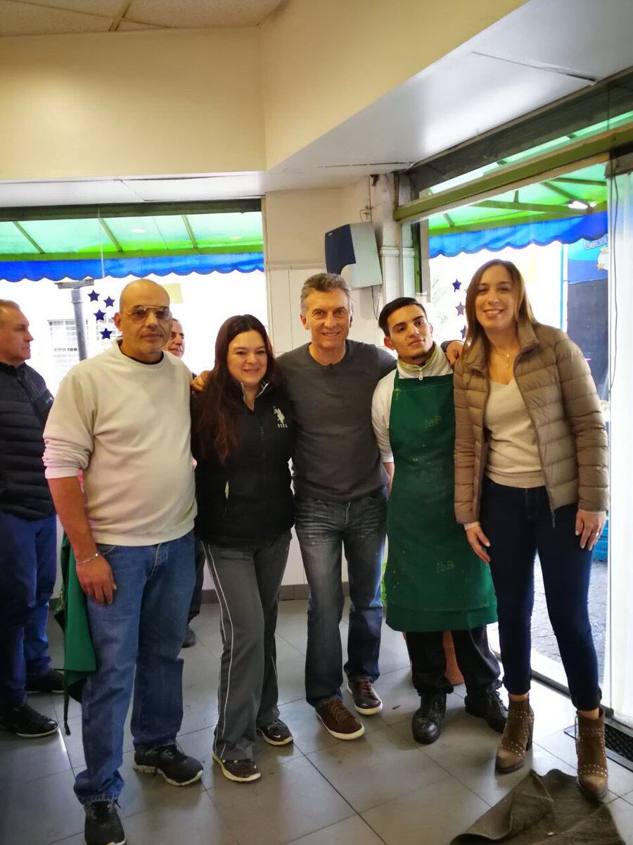 El presidente y la gobernadora estuvieron en una carnicería de Haedo.