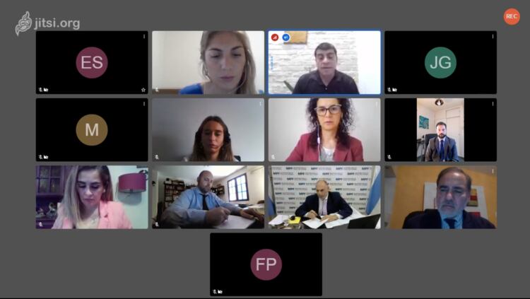 Un momento de la audiencia transmitida por videoconferencia como consencuencia del coronavirus. 