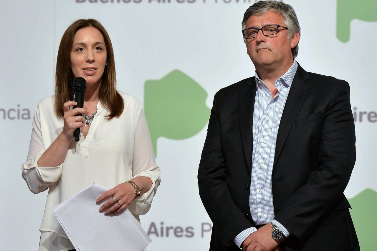 María Eugenia Vidal y su entonces ministro de Trabajo, Marcelo Villegas.