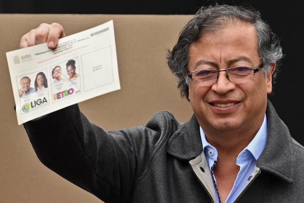 Votó el candidato de izquierda Gustavo Petro y advirtió por posibles casos de fraude. Foto: AFP