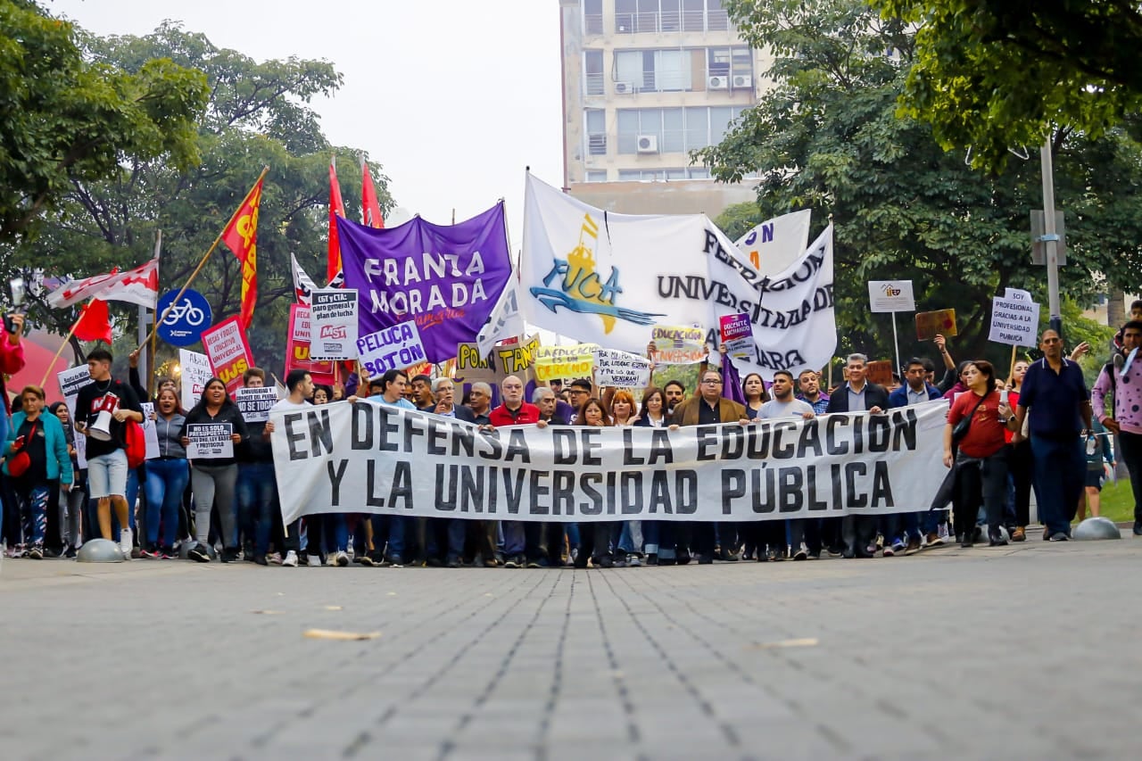 La marcha universitaria en Catamarca.