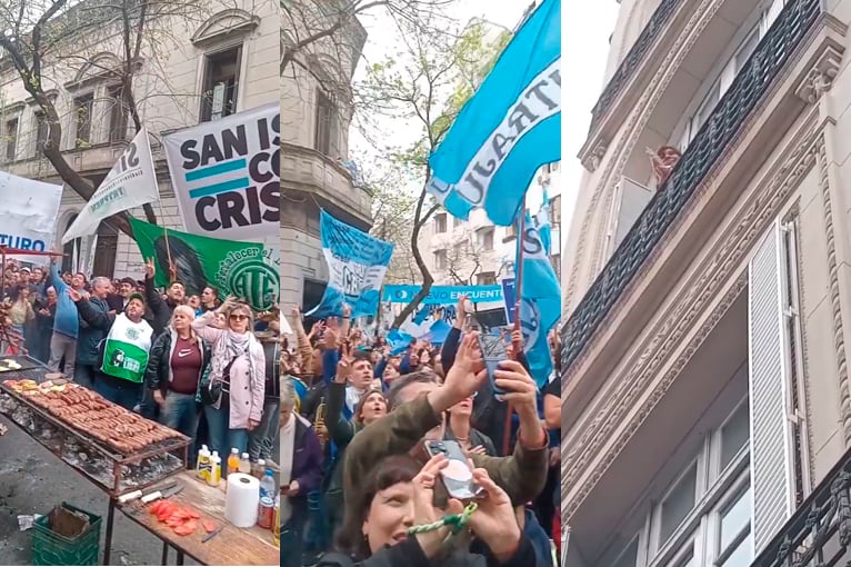 Una multitud se congregó en las afueras de la casa de CFK