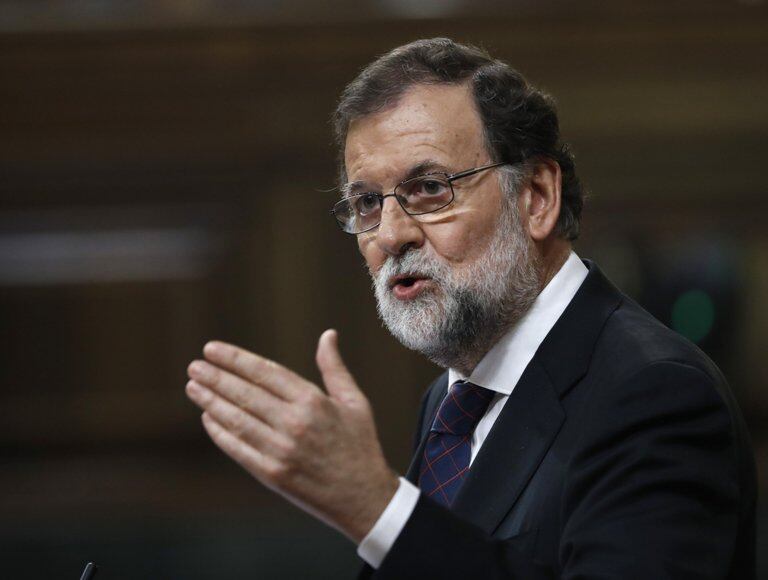 El presidente del gobierno español, en la sesión de hoy.