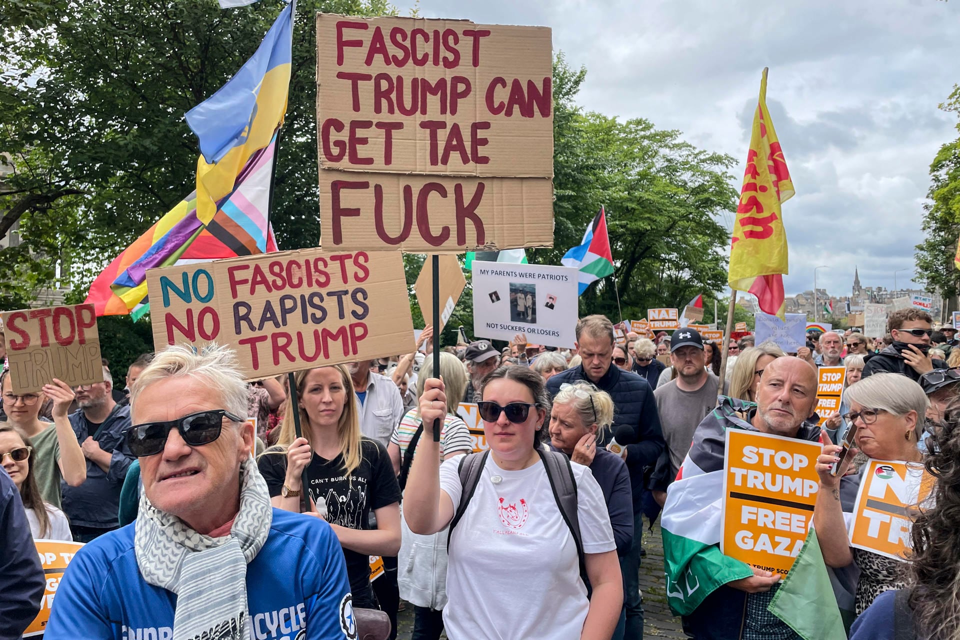 Manifestación contra Trump en Edimburgo.