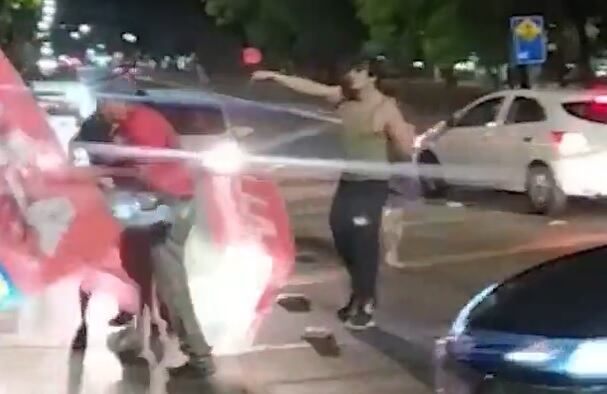 Un momento del altercado en Brasilia.