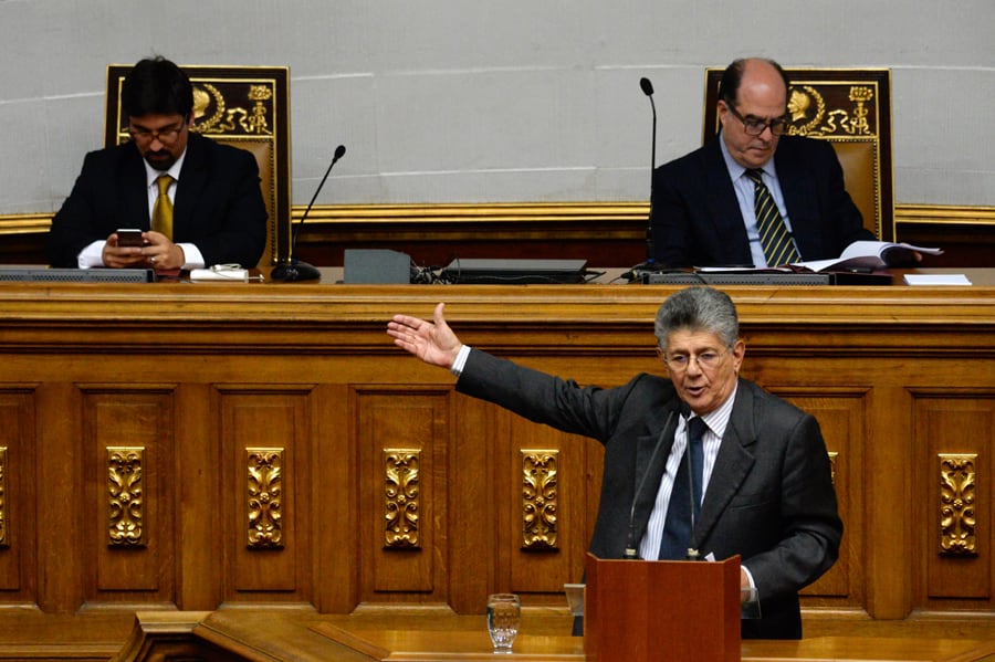 Los opositores Henry Ramos Allup, Julio Borges y Fredy Guevara.