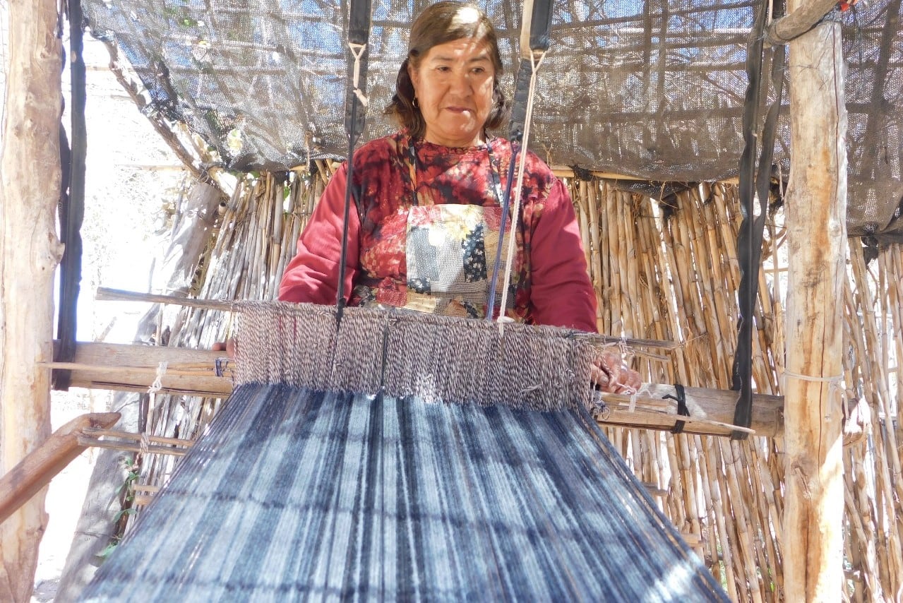 Doña Evelina en su telar.