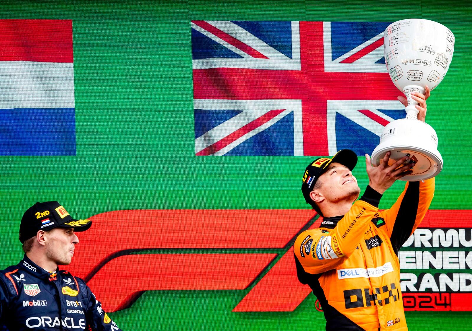 Norris venció a Verstappen en Países Bajos.