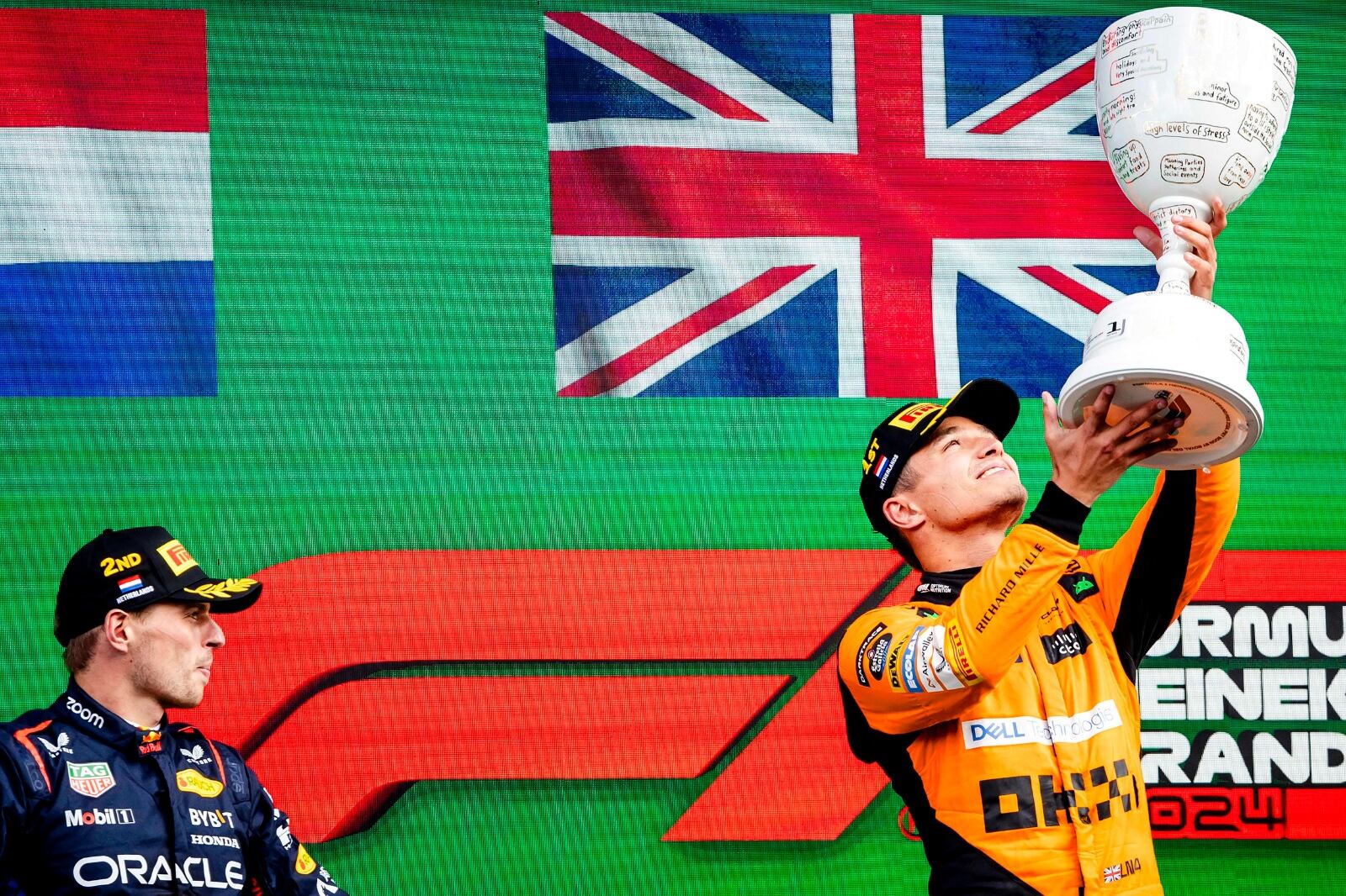 Norris venció a Verstappen en Países Bajos.