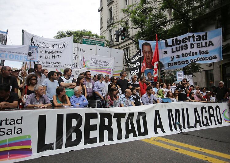 La movilización del segundo aniversario de la detención de la dirigente.