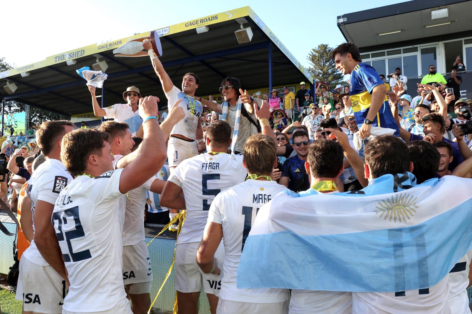 Los Pumas 7s festejaron en Australia.