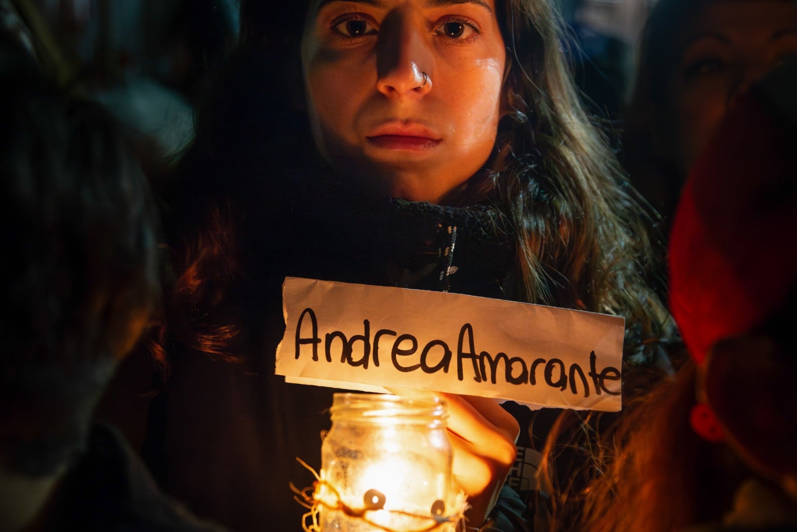 Manifestación para exigir justicia en la puerta del hotel donde Juan Barrientos prendió fuego a Pamela, Andrea, Roxana y Sofía, conocido como el Triple lesbicidio de Barracas.