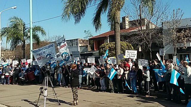 El jueves pasado, Acebal se movilizó en defensa de la industria del calzado y el empleo.
