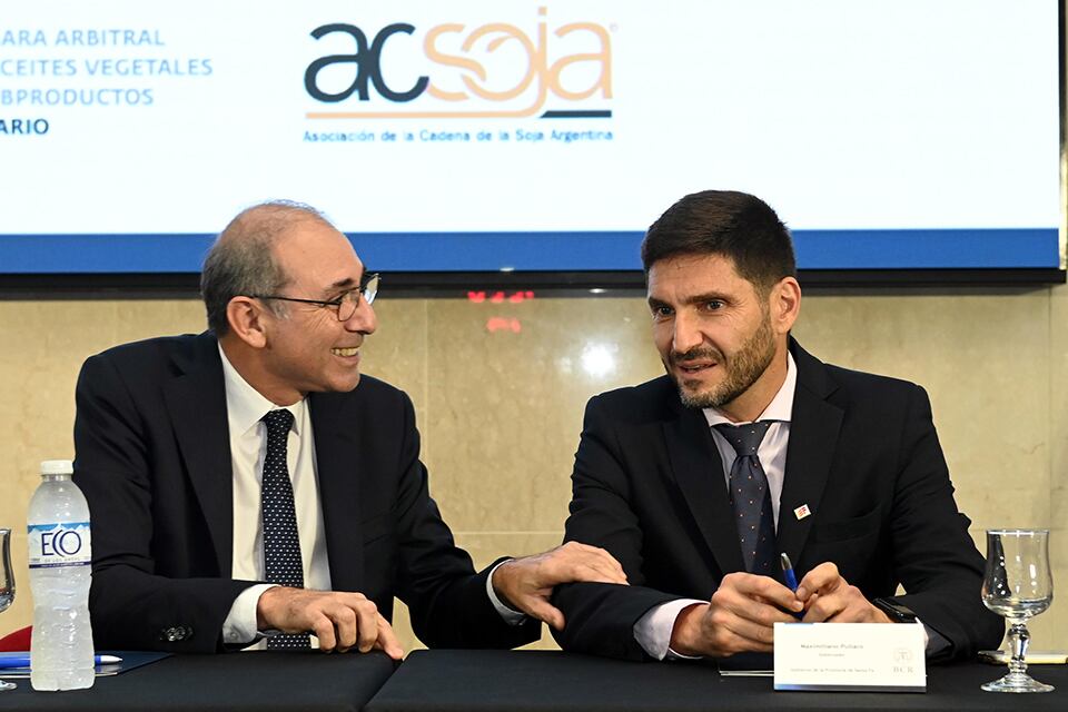 El presidente de la Bolsa de Rosario y el gobernador Pullaro