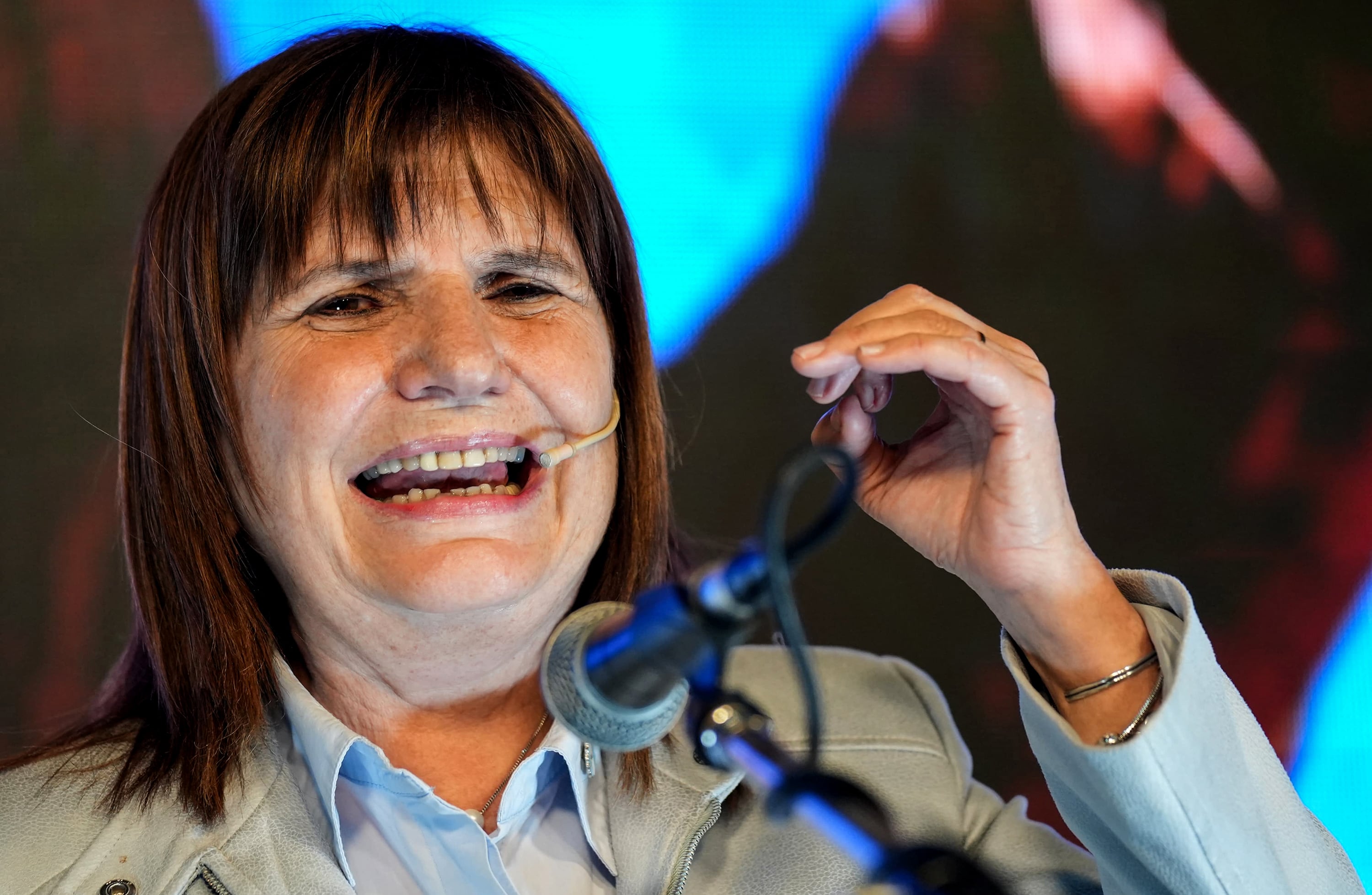 Patricia Bullrich tratando de explicar a Milei.