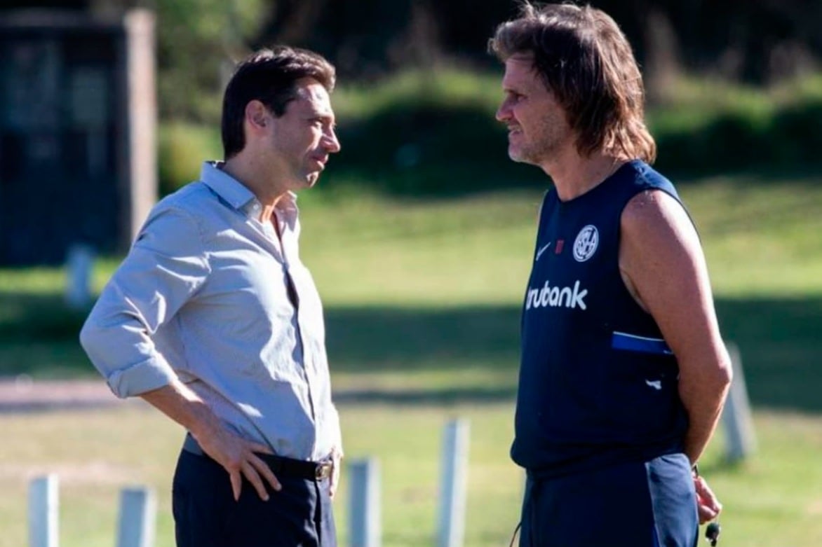 Marcelo Moretti, presidente de San Lorenzo, y el DT Rubén Insúa.