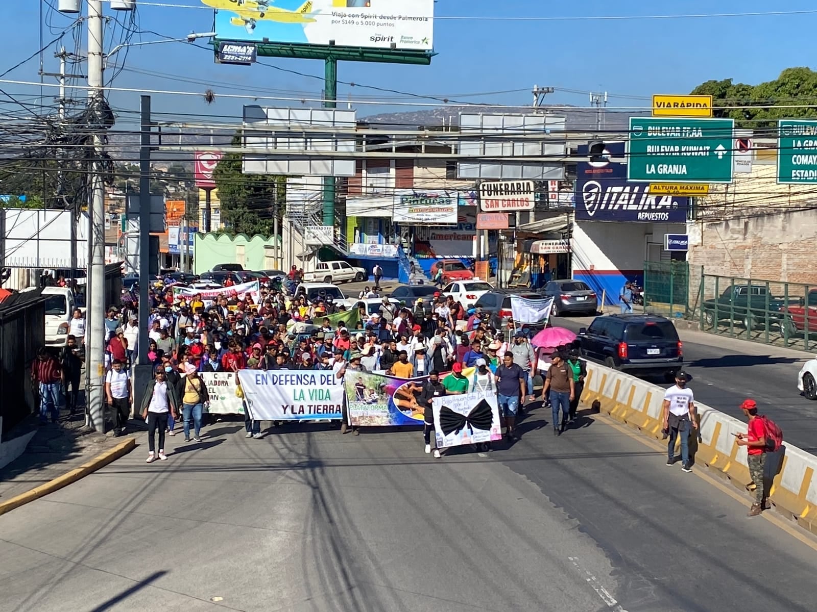 Movilización de la Plataforma Agraria y las Organizaciones Populares del Aguán en Tegucigalpa, enero 2023.