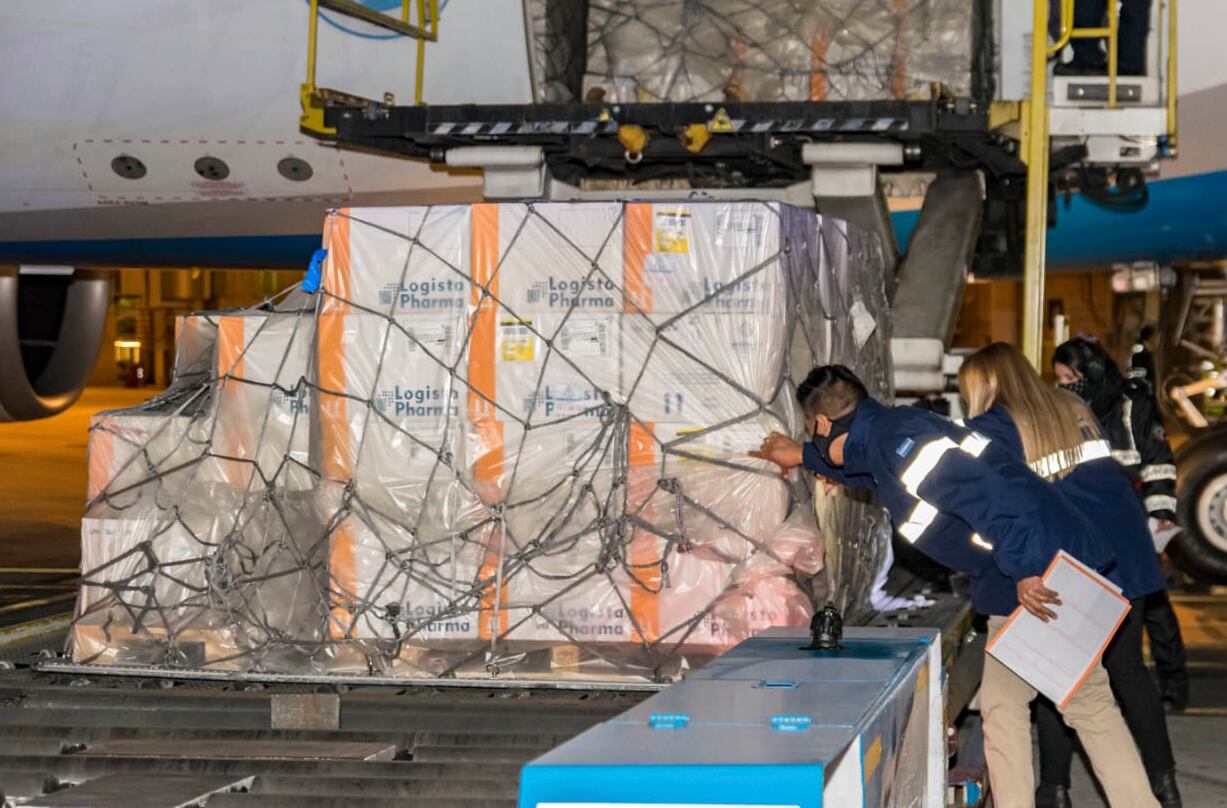 Uno de los cargamentos de AstraZeneca que llegaron al país. 