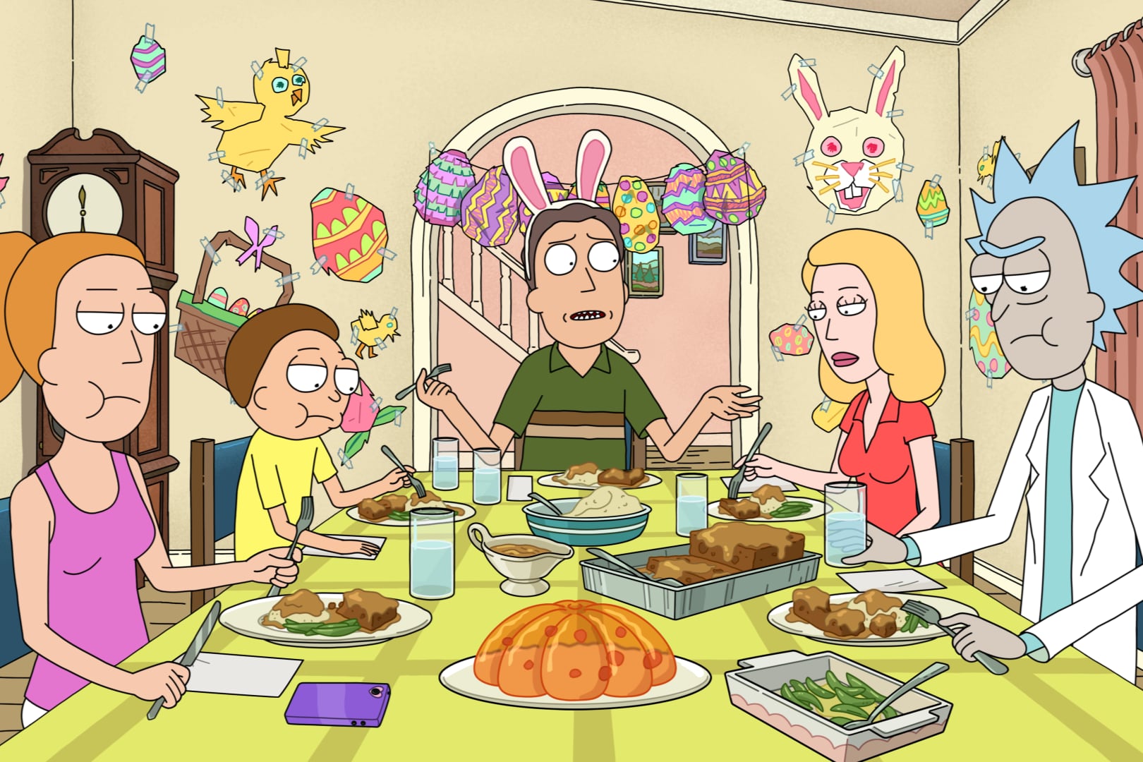 Summer, Morty, Jerry, Beth y Rick: una familia tan disfuncional que hasta es capaz de viajar en el tiempo y el espacio.
