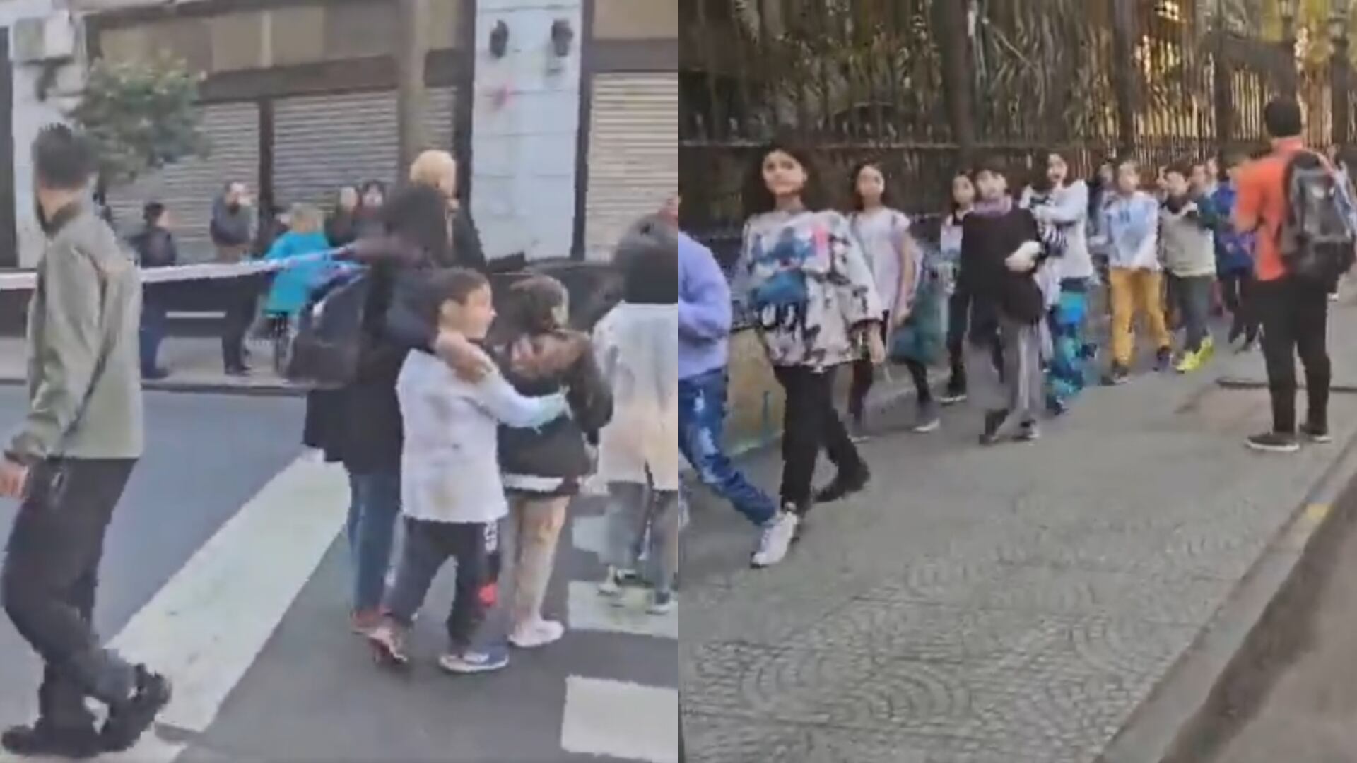 Evacuaron el colegio Mariano Acosta por un escape de gas. (Imagen: capturas de pantalla X)