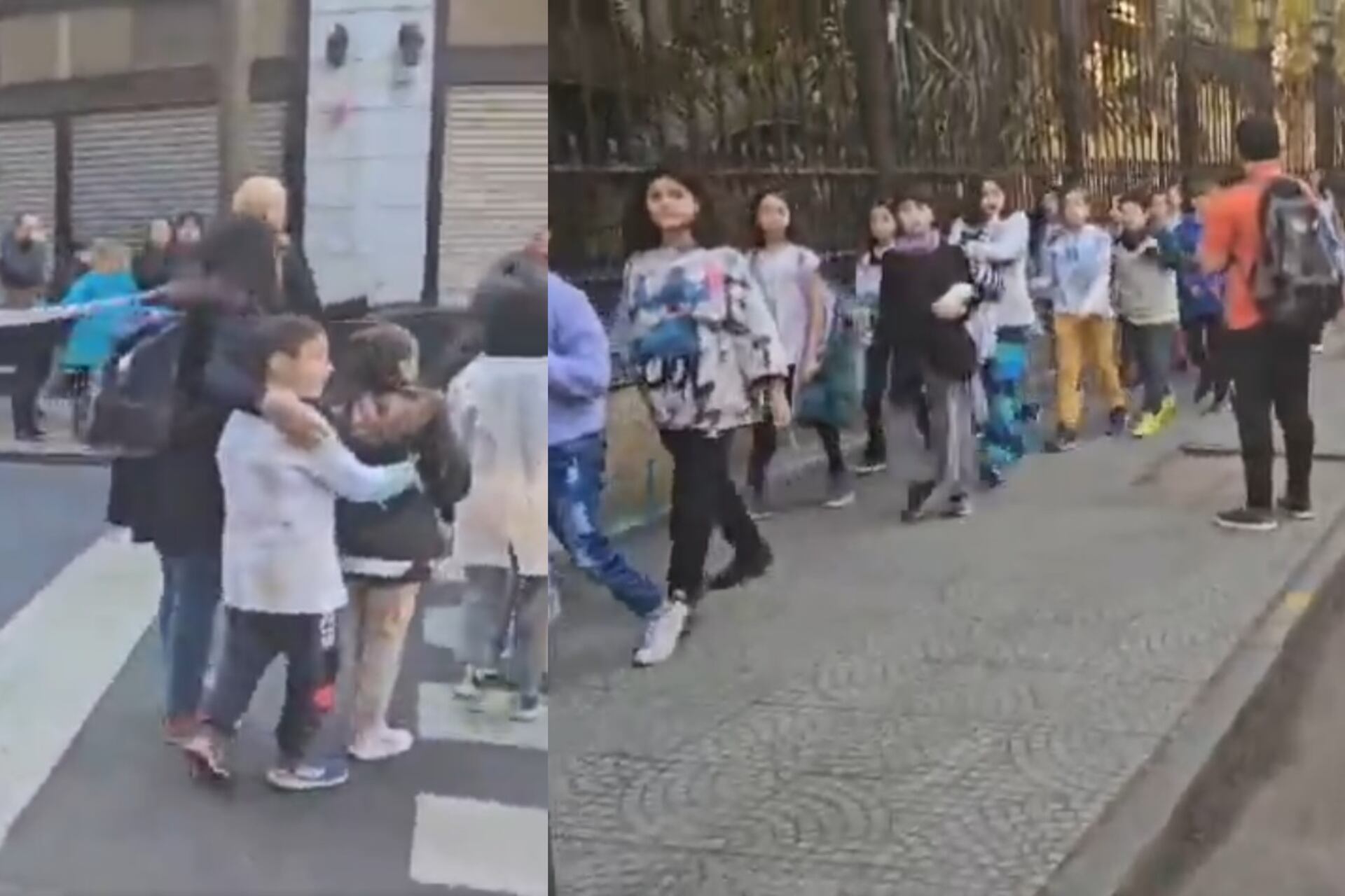 Evacuaron el colegio Mariano Acosta por un escape de gas. (Imagen: capturas de pantalla X)