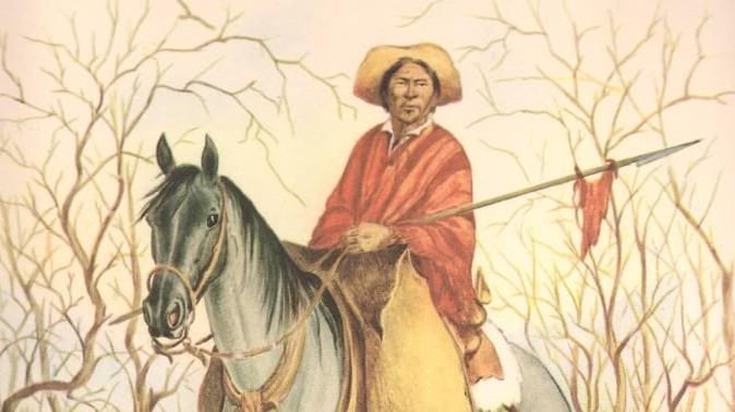 "Los Gauchos de Güemes". Fragmento de un dibujo de Eleodoro Marenco