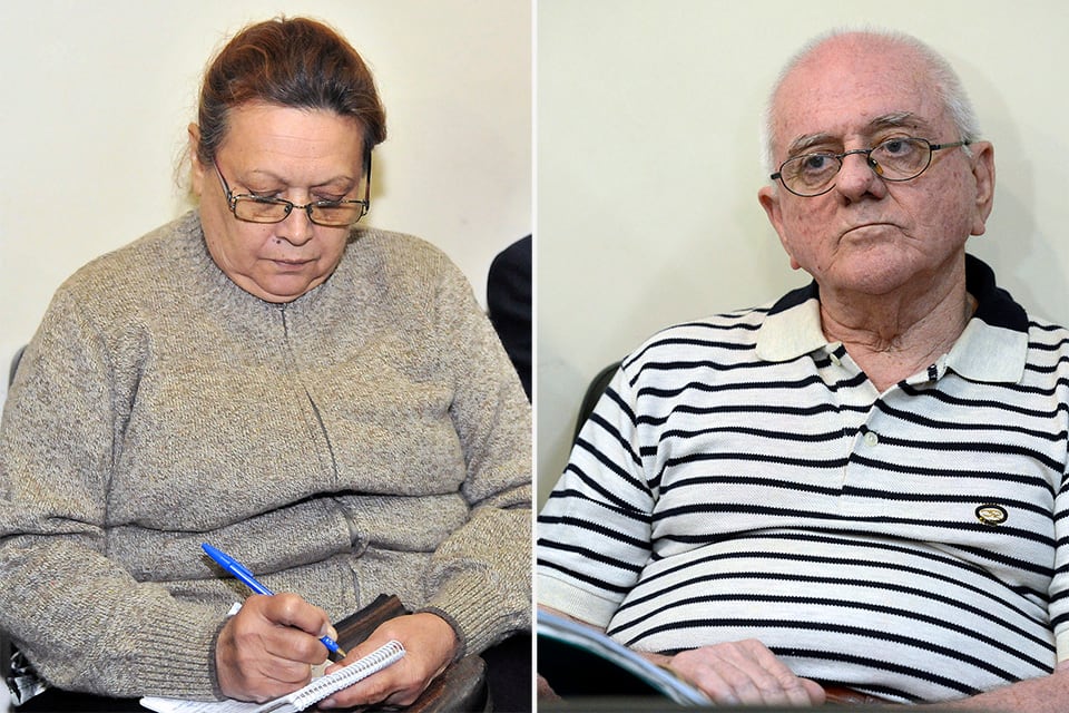 La expolicía María Eva Aebi y el exjuez federal Víctor Brusa.