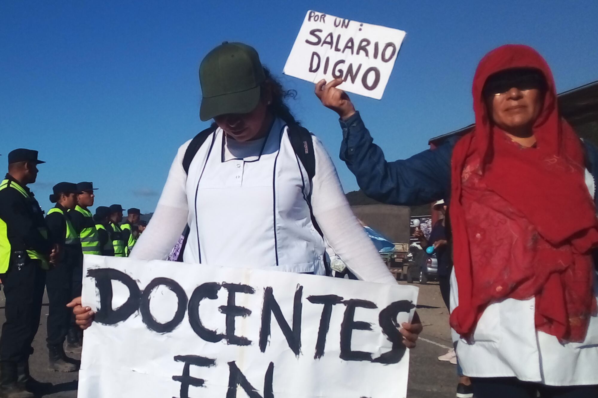 Ayer, en el acceso a la ciudad de Salta.