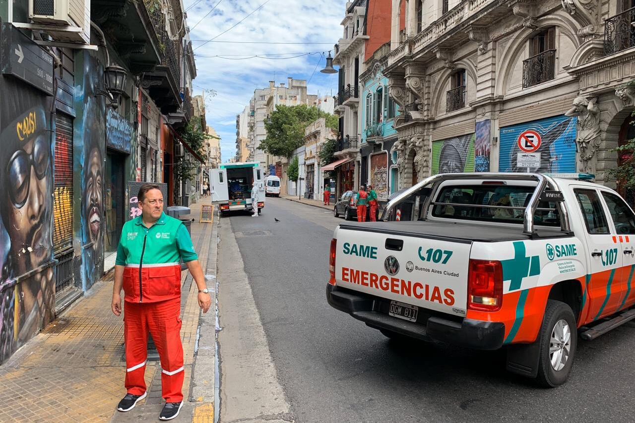 Operativo del SAME por un posible caso de coronavirus en Humberto Primo y Bolívar.